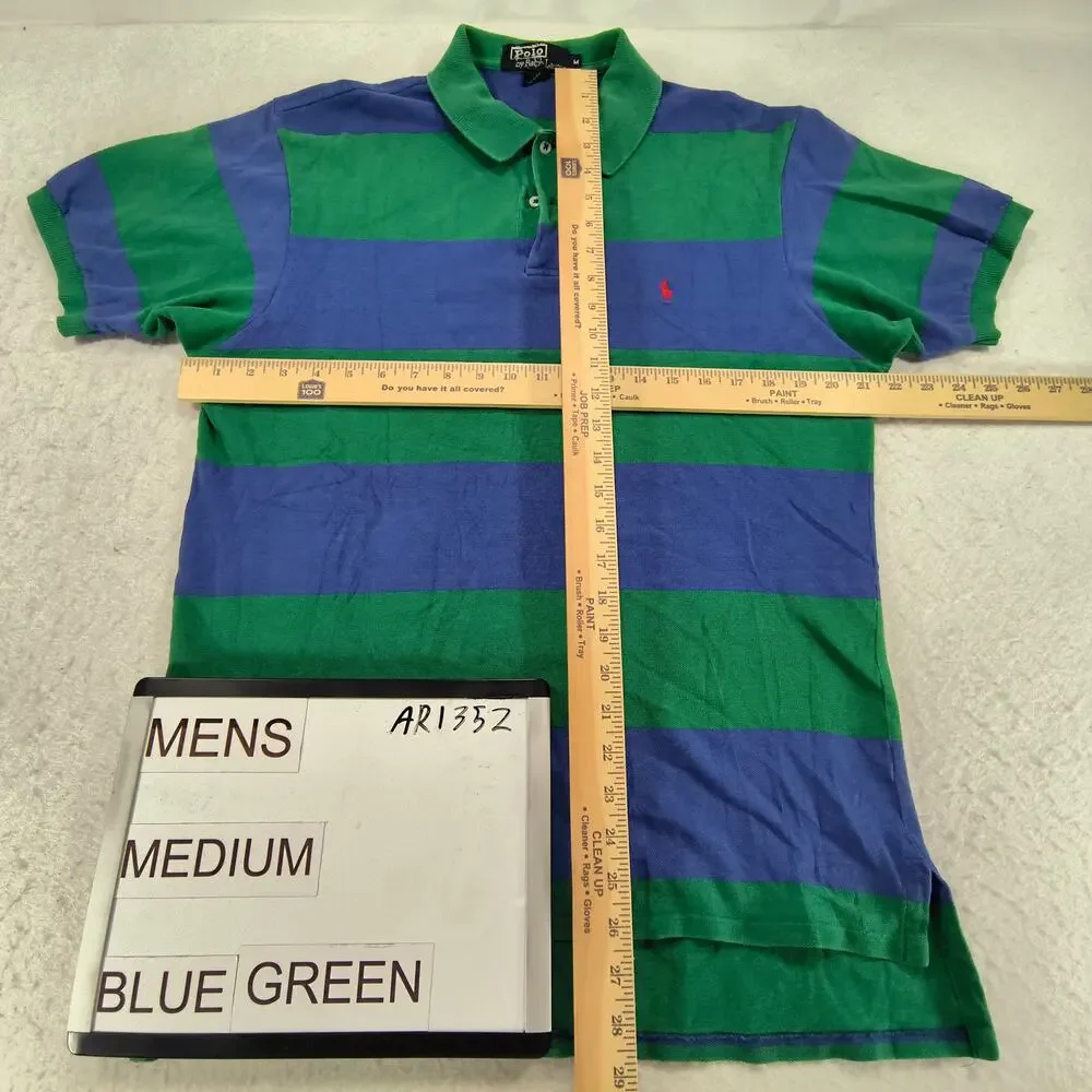 Polo by Ralph Lauren Casual Collared Polo Shirt Mens Size Medium M Blue Green